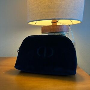 Dior teal velvet makeup bag